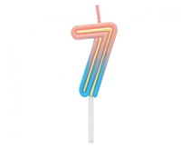 #SC22 Świeczka cyferka B&C Neon 7, 44x28x12mm, 1 szt.
