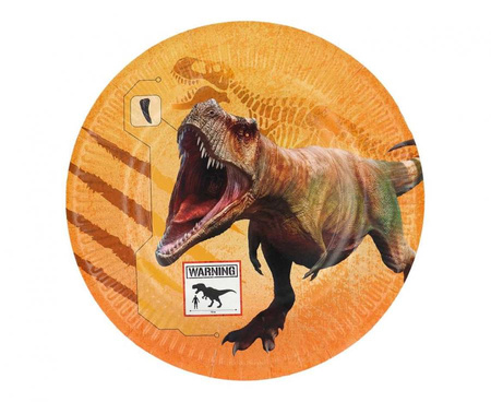 #ZTA Talerzyki papierowe Dinozaur, 23 cm, 8 szt.