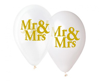 #BL Balony Premium Hel "Mr&Mrs", 13"/ 5 szt. KK