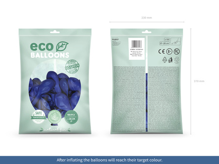 Balony Eco 26cm metalizowane, perłowy (1 op. / 100 szt.)