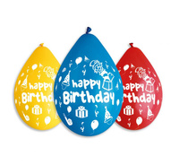 #BL Balony Premium "Happy Birthday (party), 12" / 5 szt. (wiszące)