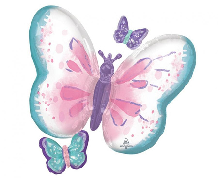 #BFK Balon foliowy SHP - Pastelowe Motyle, 73x71 cm, zapakowany
