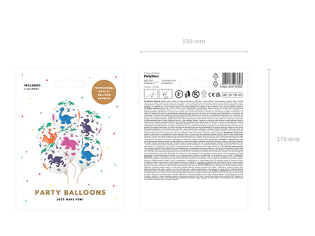 Balony 30cm, IHS, Metallic Pure White (1 op. / 6 szt.)