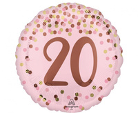 #BFK Balon foliowy 18" Pretty pink 20th birthday