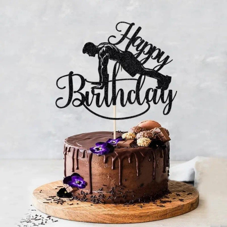 Papierowy topper na tort Happy Birthday SIŁOWNIA KULTURYSTA WZ.II