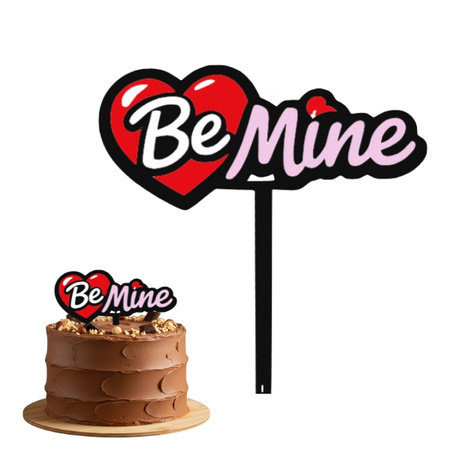 Topper na bento cake 9x12 cm BE MINE WALENTYNKI