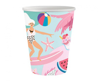 #ZKU_GD Kubeczki pap. Kolekcja Summer - Let''''s Party (surfing), 250 ml/ 6 szt. KK