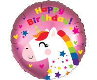 #BFK Balon foliowy 18 cali CIR - Urodzinowy jednorożec