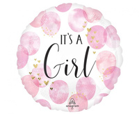 #BFK Balon foliowy 18" CIR- Baby Girl Pink Watercolor