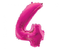 #BFC55 Balon foliowy "Cyfra 4", różowa, 35 cm KK