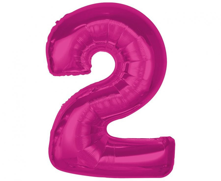 #BFC36 Balon foliowy Smart, cyfra 2, różowa, 92 cm  KK