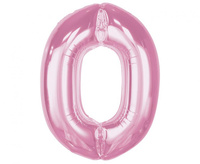 #BFC33 Balon foliowy Smart, cyfra 0, j. różowa, 92 cm  KK