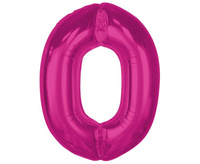 #BFC36 Balon foliowy Smart, cyfra 0, różowa, 92 cm
