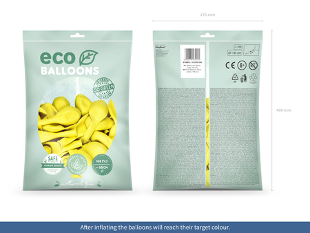Balony Eco 30cm pastelowe, niebieski (1 op. / 100 szt.)