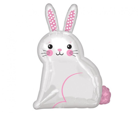 #BFK Balon foliowy JuniorShape Biały Króliczek 40x55 cm, zapakowany
