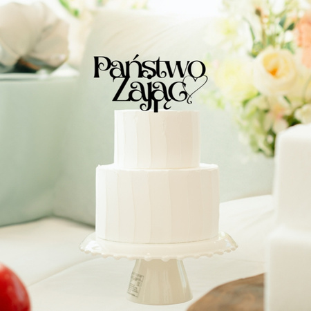 Personalizowany topper ŚLUBNY WESELNY WZ.II NAZWISKO + KOLOR