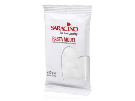 Lukier plastyczny masa cukrowa do modelowania figurek na tort BIAŁA 250g Saracino