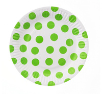 #ZTA_GD Talerzyki pap. białe, Groszki pistacjowe, 18 cm, 6 szt.
