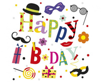 #ZSE Serwetki papierowe Funny B-day, 33 x 33 cm,  20 szt.