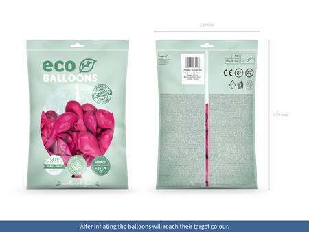 Balony Eco 26cm metalizowane, różowy (1 op. / 100 szt.)