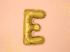 Balon foliowy Litera ''E'', 35cm, złoty