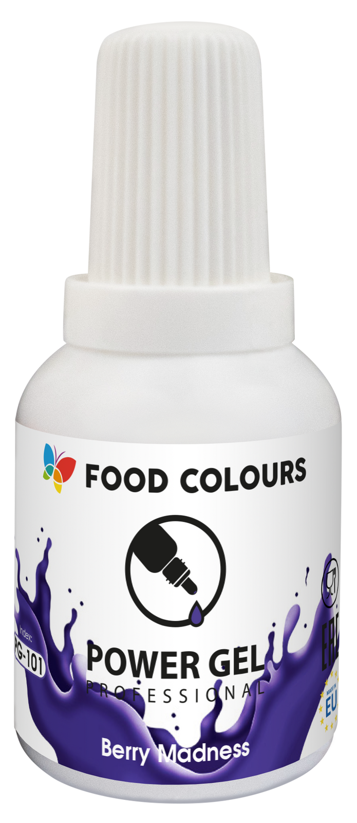 Barwnik w żelu jogodowy 20g PowerGel Food Colours – opakowanie z zakraplaczem
