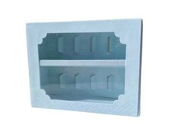 Pudełko na 10 makaroników 13x16x5 cm BŁĘKITNE