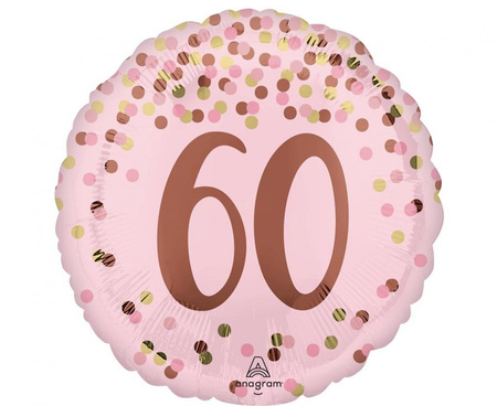 #BFK Balon foliowy 18" Pretty pink 60th birthday