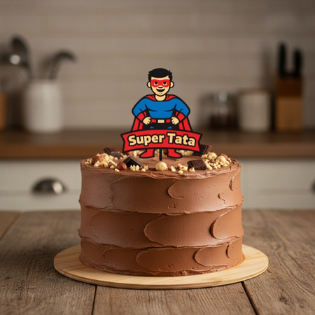 Topper na tort 16x8,5 cm SUPER TATA DZIEŃ TATY WZ.III