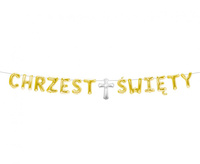#DEGI Girlanda papierowa "CHRZEST ŚWIĘTY", złota , 1,8 m.