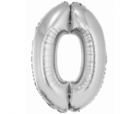#BFC28 Balon foliowy Smart, Cyfra 0, srebrna, 76 cm
