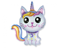 #BFK Balon foliowy 24" FX - Magiczny kot (niebieski), pakowany