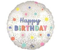 #BFK Balon foliowy 18" CIR - STN Daisies Happy Birthday