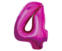 #BFC52 Balon foliowy "Cyfra 4", różowa, 92 cm KK