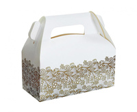 #ZI_GD Pudełka papierowe W&C na ciasto Złoty nadruk, 20x10x10 cm, 6 szt. KK