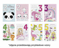 #ZK Laurka z cyframi na gąbkach exclusive 117x167 Urodziny Dziecięce 2 zest. 766 Dziecięce - Cyfry, Dziewczynka