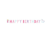 #DEGI Girlanda papierowa "Happy Birthday" Princess, 150x15 cm