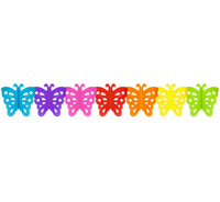 #DEGI Girlanda papierowa "Tęczowe Motylki", 360x18.5x17 cm KK