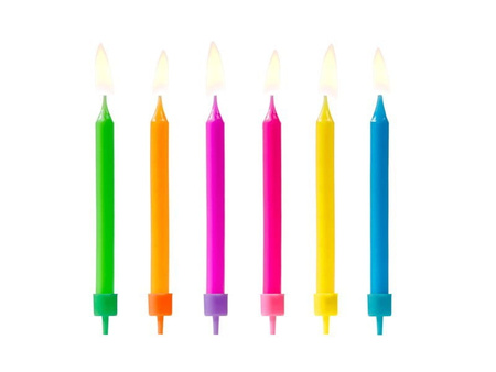 Świeczki urodzinowe Kolorowe 6 szt. Party Deco