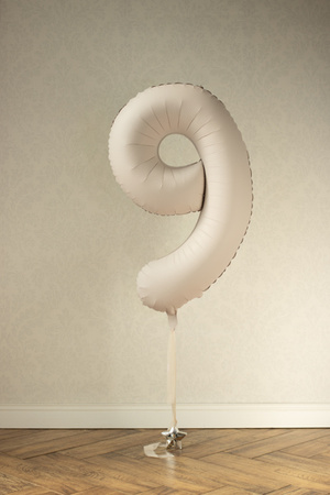 Balon foliowy Cyfra '9', 86cm, oliwkowy