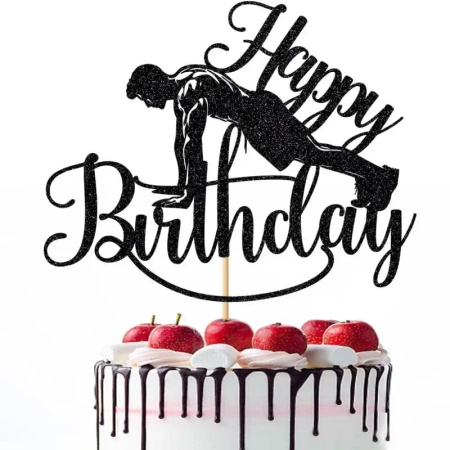 Topper na tort Happy Birthday SIŁOWNIA KULTURYSTA WZ.II