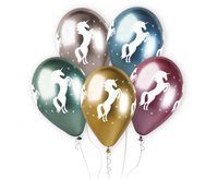 #BL Balony Shiny Premium Hel Jednorożec, 13"/ 5 szt. KK