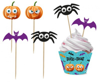 #DEI Zestaw pikerów i papilotek do muffinek Boo, 6 + 6 szt.