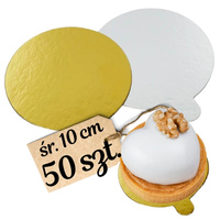 Bankietówki podkładki pod monoporcje dwustronne ZŁOTO SREBRNE 10 cm 50 szt.