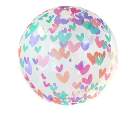 #BFK Balon Aqua 18" - kryształowy, serduszka,  KK
