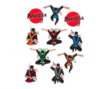 #DEI Naklejki 3D Ninja, 15 x 20 cm, 4 szablony