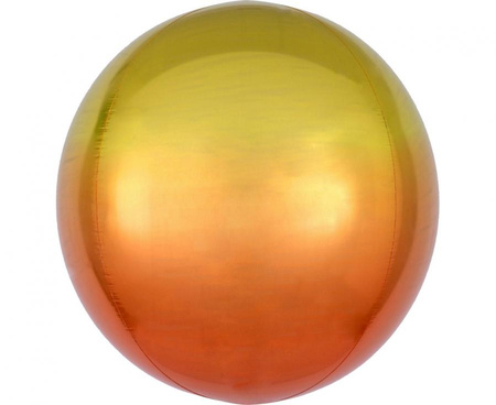 #BFK Balon foliowy Kula Ombre, żółty- pomarańczowy