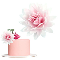 Dekoracja waflowa ASTER CIENIOWANY RÓŻOWY śr. 12,5 cm dekoracja na tort Rose Decor