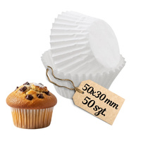 Białe papilotki do muffinek 50x30 mm 50 szt.