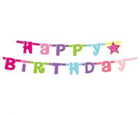 #DEGI Girlanda "Happy Birthday różowe", 1.8 m KK